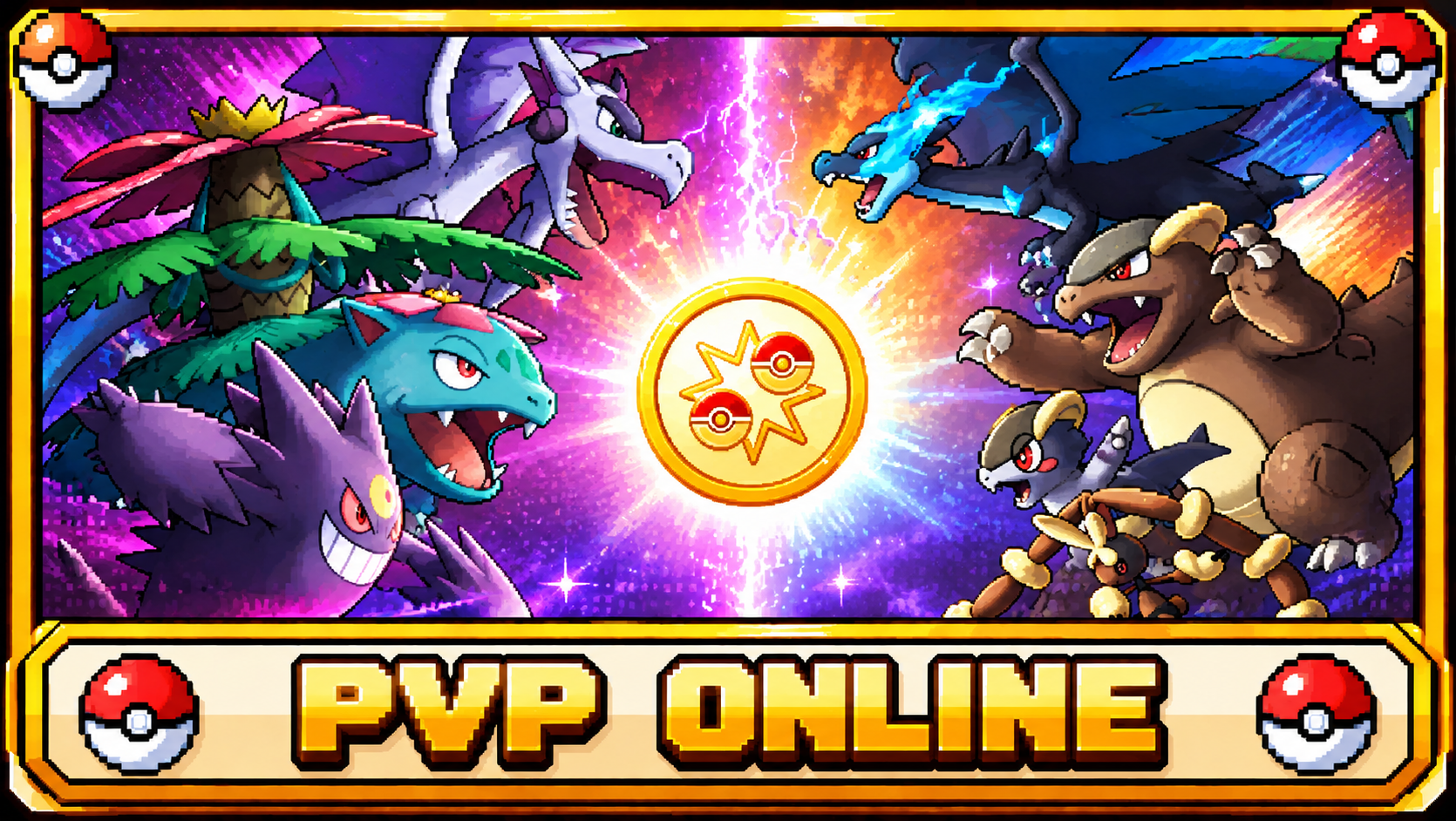Arte de batalha PvP Online com Pokémon de treinadores
